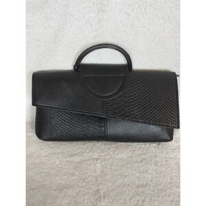 Black Envelop Clutch with a Top Handle